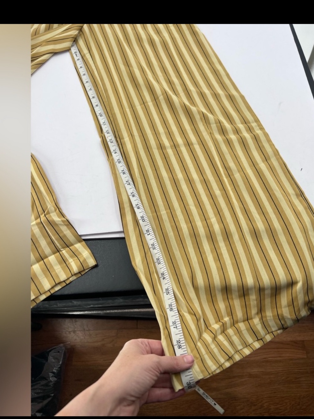 Voodoo Vixen NWT Mustard Stripe Sailor Pants S 4 Retro Wide Leg High Rise - Picture 3 of 9